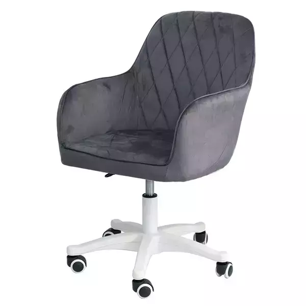 Ghế chân xoay nệm vải nhung xám