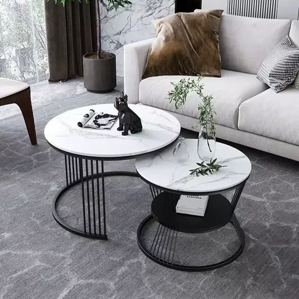 Bàn sofa đôi mặt đá